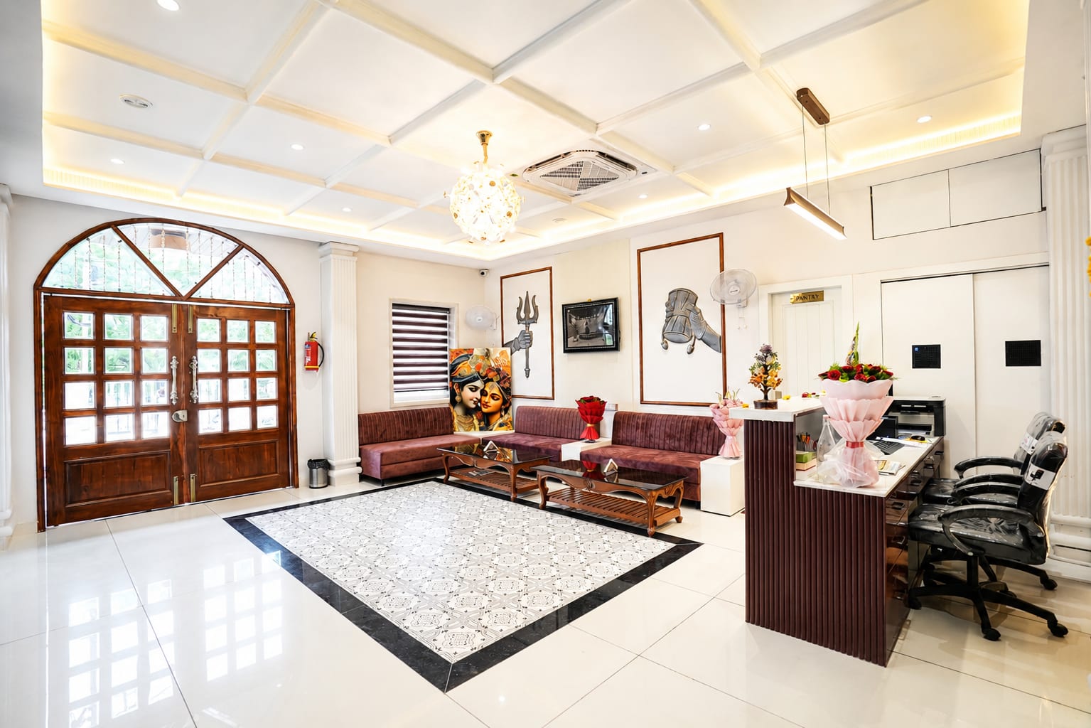 The lobby lounge at Vaanam One